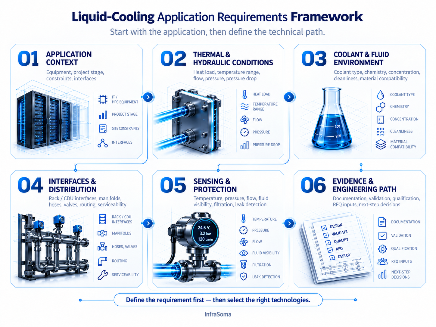 Liquid-cooling application requirements framework